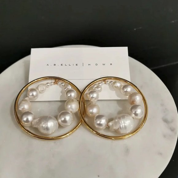 A.B.Ellie Baroque Shadow Hoops - Bridal Jewelry - Picture 2 of 10